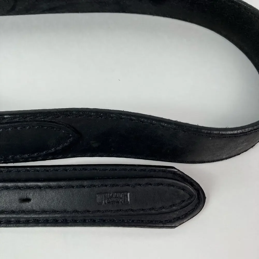 Duluth Trading Company Mens Size 46 Ranger Work Belt Black Leather Made USA